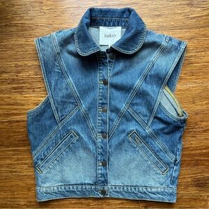 Ba&sh denim vest size small, but fits medium as well!